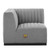 Conjure Channel Tufted Upholstered Fabric Left Corner Chair - Black Light Gray EEI-5497-BLK-LGR
