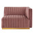 Conjure Channel Tufted Performance Velvet Right-Arm Chair - Gold Dusty Rose EEI-5503-GLD-DUS