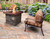 Outdoor Brown Wood And Brick Square Gas Fire Pit With Lava Rocks (475086)