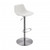 18.12" X 18.9" X 39.57" White Leatherette Over Steel Frame Adjustable Swivel Barcounter Stool With Brushed Stainless Steel Base (357502)