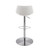 18.12" X 18.9" X 39.57" White Leatherette Over Steel Frame Adjustable Swivel Barcounter Stool With Brushed Stainless Steel Base (357502)