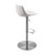18.12" X 18.9" X 39.57" White Leatherette Over Steel Frame Adjustable Swivel Barcounter Stool With Brushed Stainless Steel Base (357502)