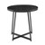 21.66" X 21.66" X 22.05" Round Side Table In Black Ash Wood And Black (370461)