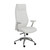 25.50" X 27" X 50" High Back Office Chair In White With Polished Aluminum Base (370508)