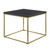Modern Black Gloss And Matte Gold Cube Side Table (400537)
