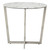 Mod Geo Chrome And White Round Faux Marble Side Table (400540)