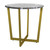 Mod Geo Gold And Black Round Faux Marble Side Table (400543)