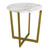 Mod Geo Gold And White Round Faux Marble Side Table (400544)