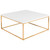 35" Gold And White Manufactured Wood And Metal Square Coffee Table (400553)
