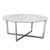 White On Stainless Faux Marble Round Coffee Table (400561)