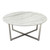 White On Stainless Faux Marble Round Coffee Table (400561)