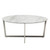 White On Stainless Faux Marble Round Coffee Table (400561)