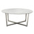 White On Stainless Faux Marble Round Coffee Table (400561)