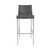 Set Of Two Gray Leather And Steel Bar Stools (400589)