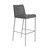 Set Of Two Gray Leather And Steel Bar Stools (400589)