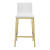 Set Of Two Gray Faux Leather And Gold Bar Stools (400625)