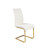 Set Of Four White Faux Faux Leather Gold Cantilever Chairs (400672)