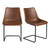 Set Of Two Brown Faux Faux Leather Black Cantilever Chairs (400677)