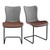 Set Of Two Brown Metro Mix Cantilever Dining Chairs (400693)