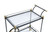 20" X 31" X 31" Black Gold Clear Glass Metal Casters Serving Cart (347563)