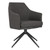 Dark Gray Fabric And Black Swivel Armchair (400707)