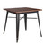 Mod Industrial Walnut And Black Square Dining Table (400754)