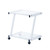White And Clear Glass Rolling Printer Cart (400796)
