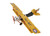 8" Yellow Red And Gray Metal Hand Painted Airplane (401104)