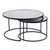 Set Of Two Black And Silver Mirrored Round Nested Coffee Table Set (402086)