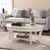 44" White Manufactured Wood And Metal Oval Coffee Table (402157)