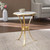23" Gold Marble And Iron Round End Table (402258)