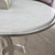 23" Silver And White Marble Curvy Leg Round End Table (402259)