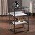 24" Black Glass And Marble Rectangular End Table With Two Shelves (402263)