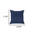 22" X 22" Navy Blue Solid Color Handmade Faux Leather Throw Pillow Cover (408273)