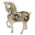 12" Silver With Gold Polyresin Horse Statue Sculpture (468276)