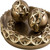 12" Rustic Gold Polyresin Decorative Bowl With Orbs Sculpture (468317)