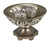 13" Brushed Silver Leaf Polyresin Decorative Pedestal Bowl With Orbs (468319)