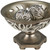13" Brushed Silver Leaf Polyresin Decorative Pedestal Bowl With Orbs (468319)