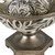 13" Brushed Silver Leaf Polyresin Decorative Pedestal Bowl With Orbs (468319)