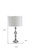 30" Silver Metal Bedside Table Lamp With White Classic Drum Shade (468548)