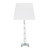 25" Crystal Geo Cubed Table Lamp With White Sharp Corner Square Tapered Shade (468605)