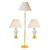 White And Gold Ceramic Floor And Table Lamp Set With Ivory Classic Empire Shade (468624)