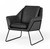 Industrial Grey Faux Leather And Black Accent Chair (473602)