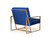 Stylish Blue And Gold Fabric Square Back Accent Chair (473617)