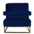 Stylish Blue Velvet And Gold Steel Chair (473814)
