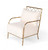 Stylish White And Gold Velvet A Frame Accent Chair (473848)