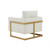 Stylish Cream And Gold Fabric Accent Chair (473851)