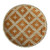 13" Orange And Natural Round Wicker Geometric Handmade Basket Tray (476492)