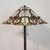 62" Brown Two Lights Traditional Shaped Floor Lamp With Brown And White Stained Glass Cone Shade (478097)
