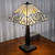 23" Amber And Clear Leaves Stained Glass Two Light Mission Style Table Lamp (478160)